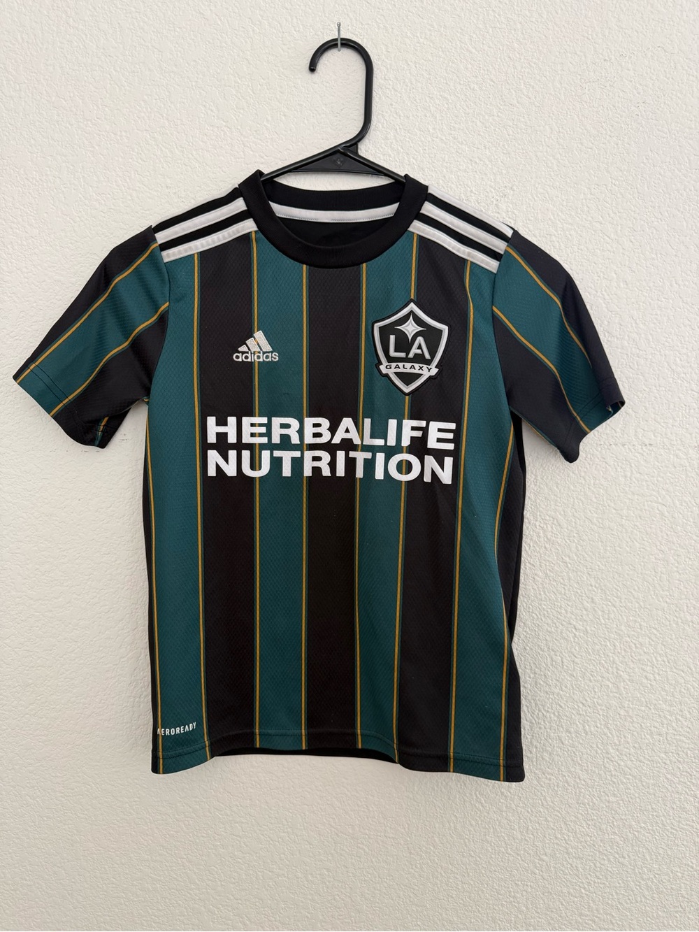 adidas LA Galaxy Kids Jersey - Black, Dark Green & Gold